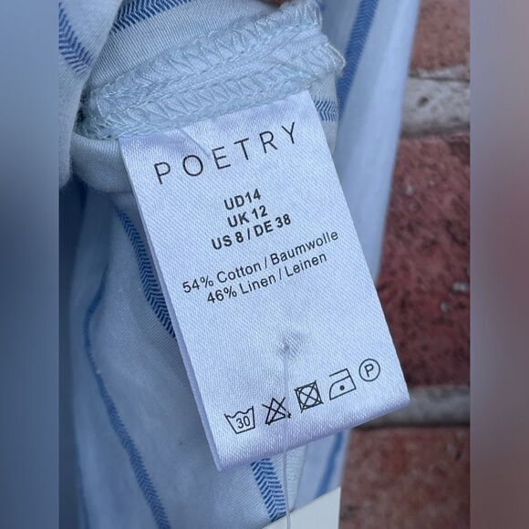 POETRY STRIPE BUTTON THROUGH SHIRT SIZE 8 - Picture 12 of 14
